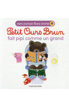 Petit ours brun fait pipi comm