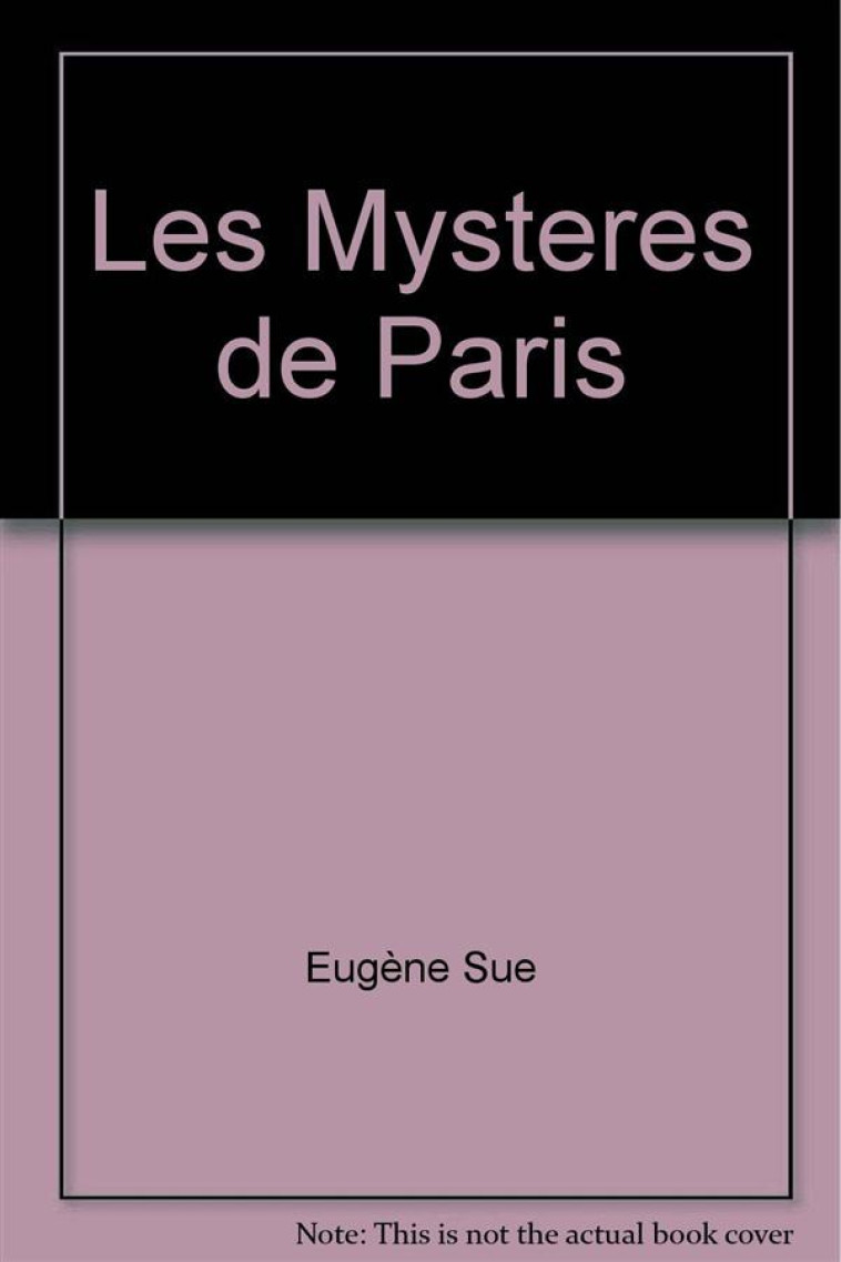 LES MYSTERES DE PARIS - SUE EUGENE - les Cygnes