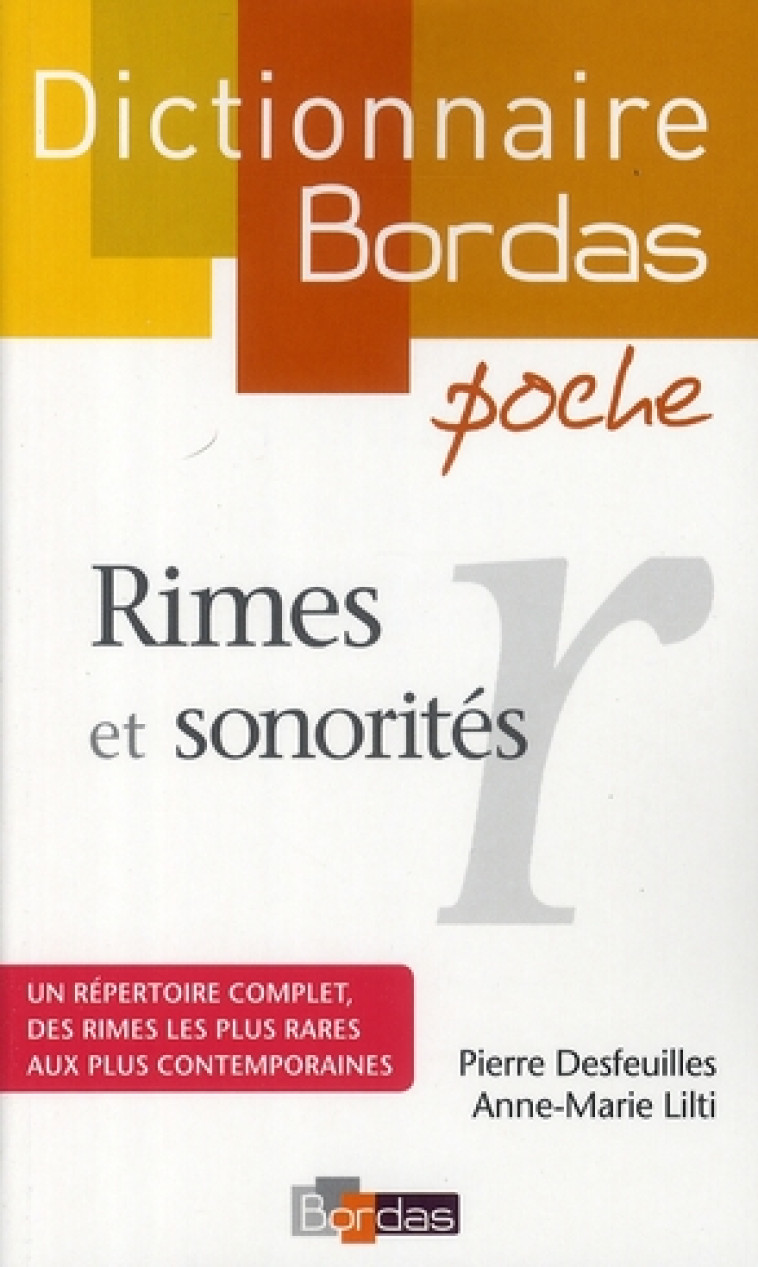 DICTIONNAIRE BORDAS POCHE RIME - DESFEUILLES/LILTI - BORDAS