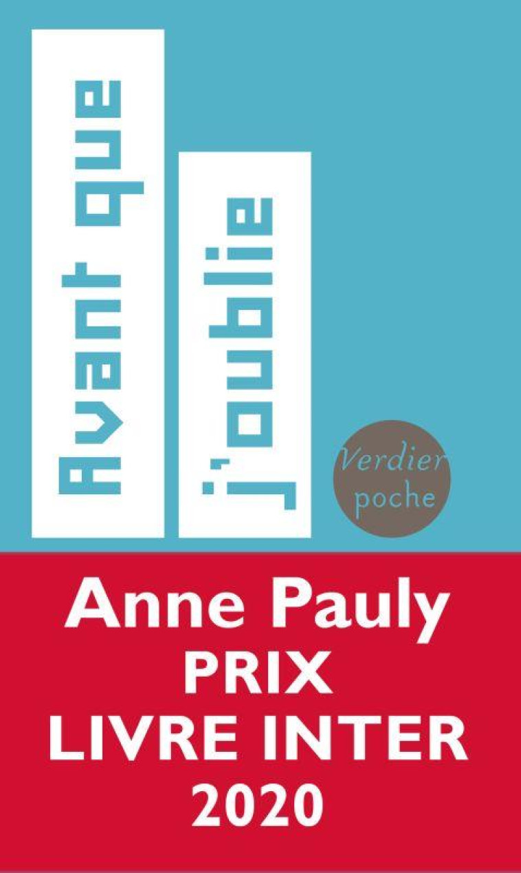 AVANT QUE J-OUBLIE - PAULY ANNE - VERDIER