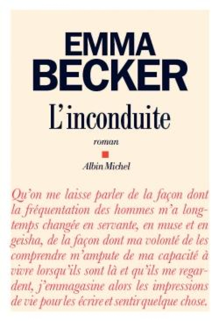 L'INCONDUITE - BECKER, EMMA - ALBIN MICHEL