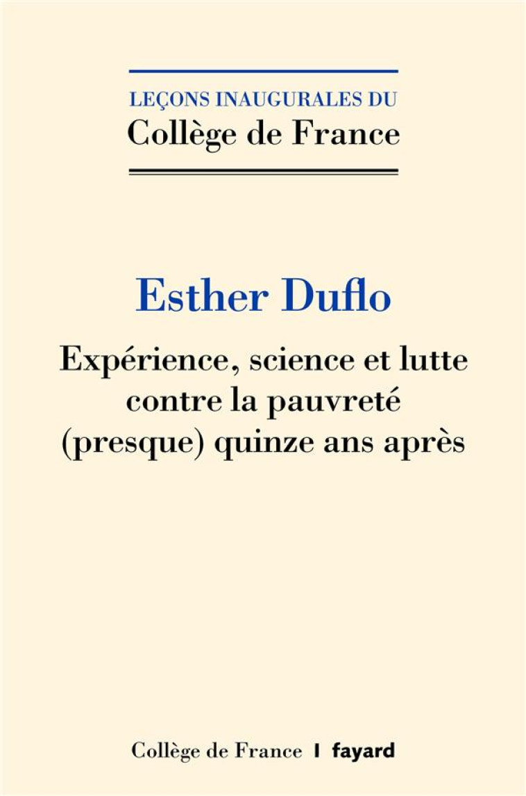 EXPERIENCE, SCIENCE ET LUTTE C - DUFLO ESTHER - FAYARD