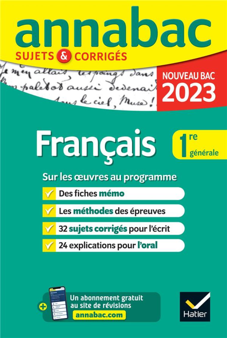 ANNALES DU BAC ANNABAC 2023 FR - COLLECTIF - HATIER SCOLAIRE