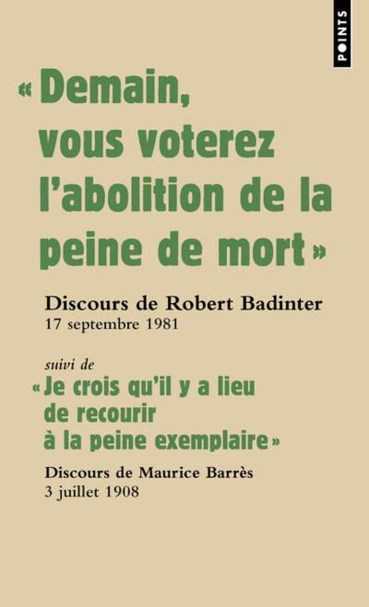 GRANDS DISCOURS. DEMAIN VOUS - BADINTER/BARRES - POINTS