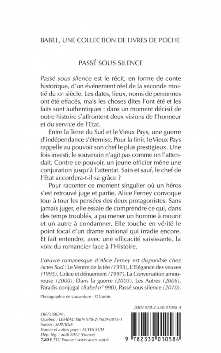 PASSE SOUS SILENCE BABEL 1126 - Alice Ferney - ACTES SUD