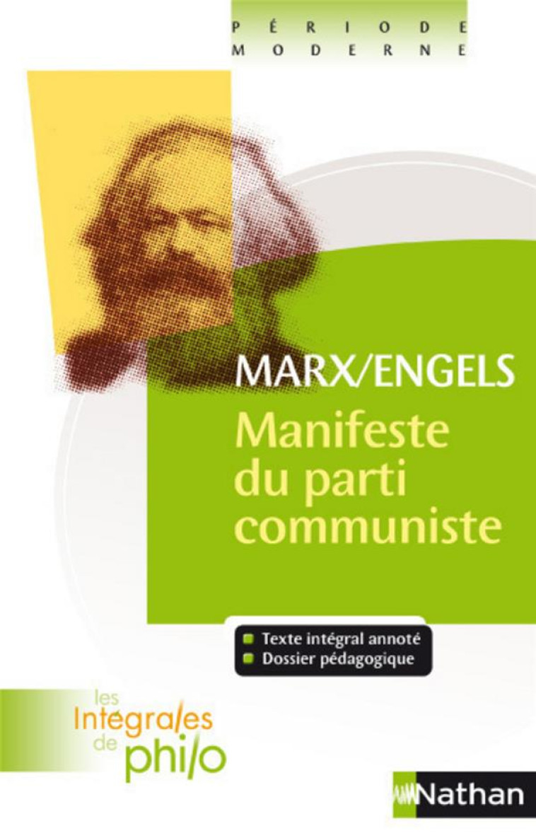 MARX ET ENGELS  -  MANIFESTE DU PARTI COMMUNISTE - BARRERE, JEAN-JACQUES - NATHAN