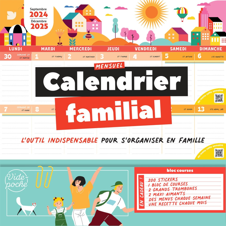 Calendrier mensuel familial 2024-2025 -   - MARABOUT