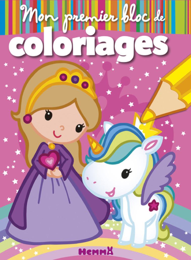 Mon premier bloc de coloriages (Princesse et Licorne) - Piette Nadine - HEMMA