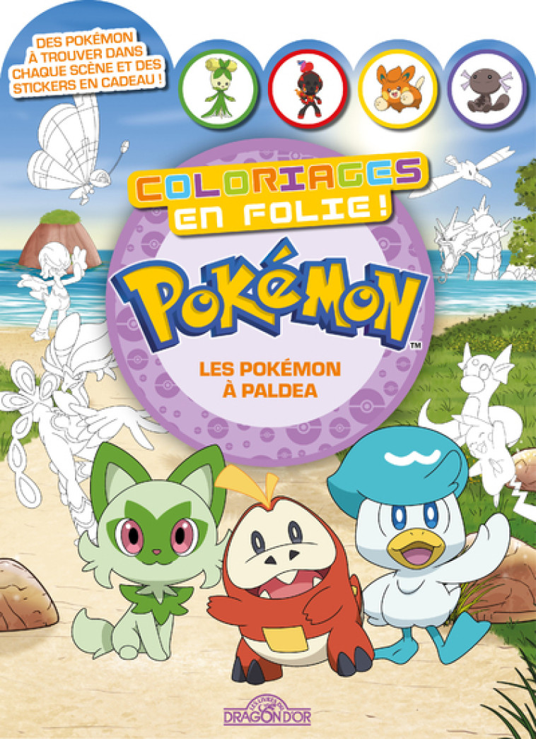 Pokémon - Coloriages en folie ! - Les Pokémon de Paldea - The Pokémon Company The Pokémon Company,  The Pokémon Company - DRAGON D OR