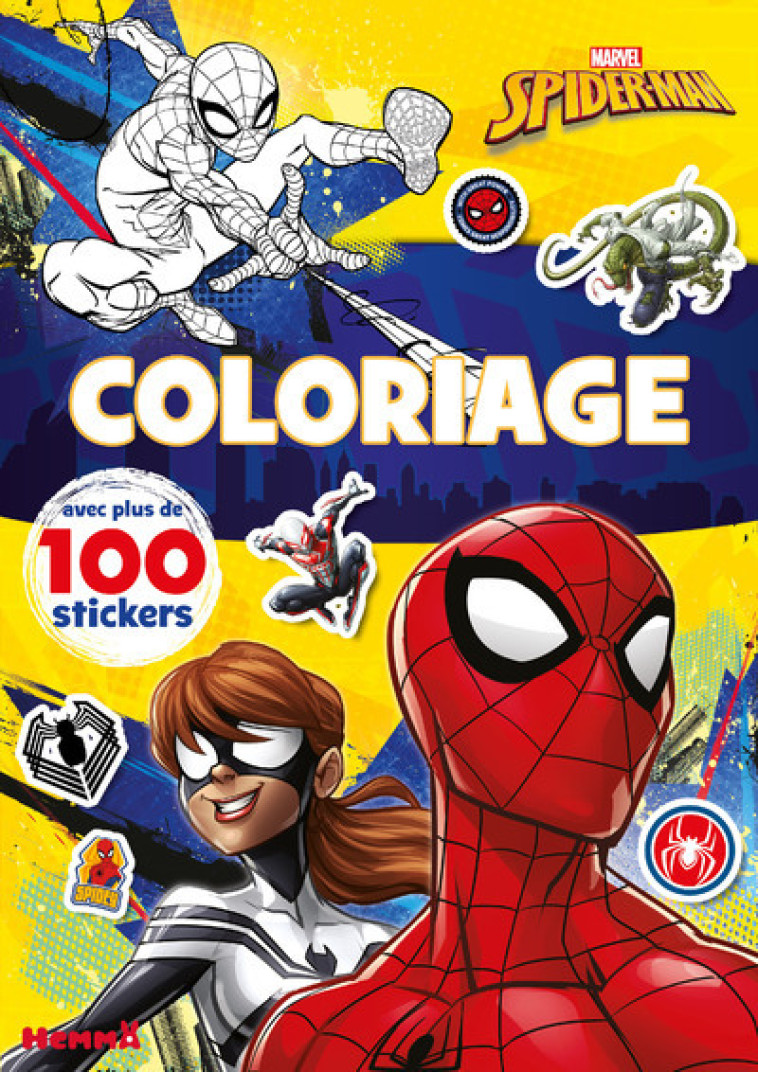 Marvel Spider-Man - Coloriage avec plus de 100 stickers (Peter Parker et Mile Morales) - Collectif Collectif - HEMMA