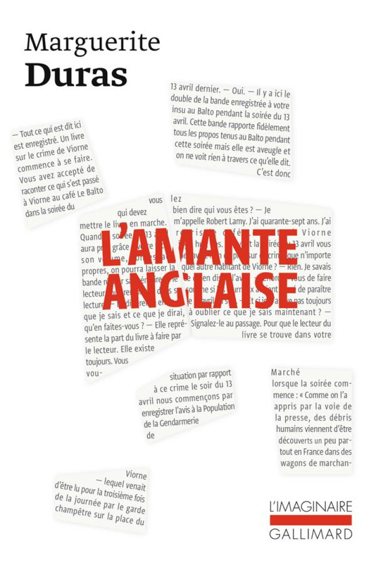 L'AMANTE ANGLAISE - DURAS MARGUERIT - GALLIMARD