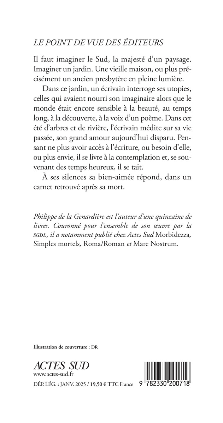 LES ADIEUX - Philippe De la genardière - ACTES SUD