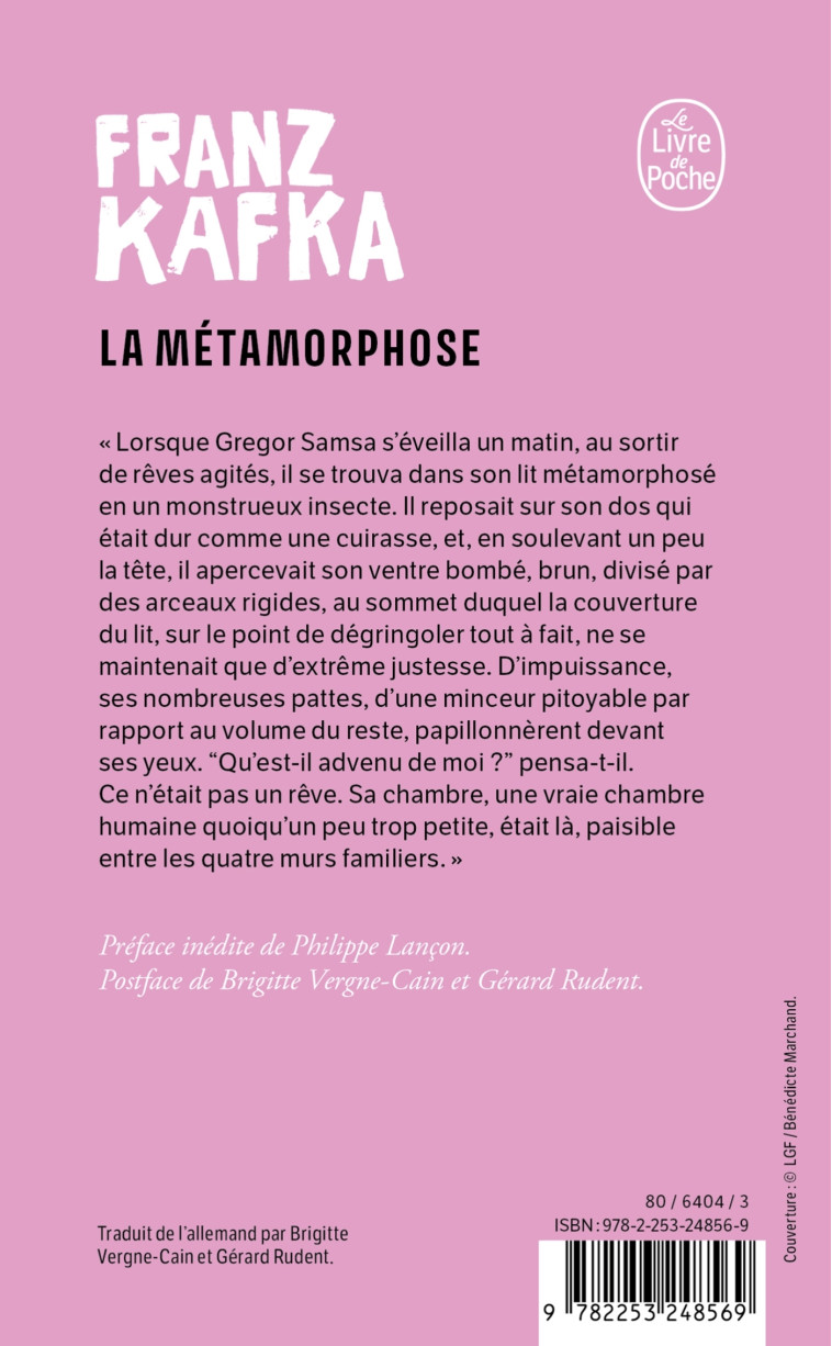 La Métamorphose (Nouvelle édition) - Franz KAFKA - LGF