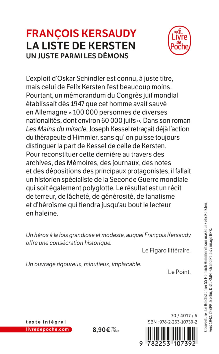 La liste de Kersten - Francois Kersaudy - LGF