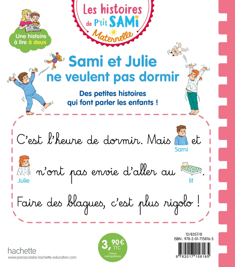 Les histoires de P'tit Sami Maternelle (3-5 ans) :  Sami et Julie ne veulent pas dormir - Alain Boyer - HACHETTE EDUC